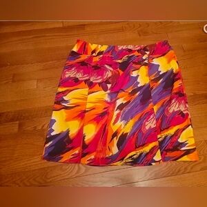 iAshley Stewart Multicolor Skirt Elastic Waist Women's Sz 22W Side Zip